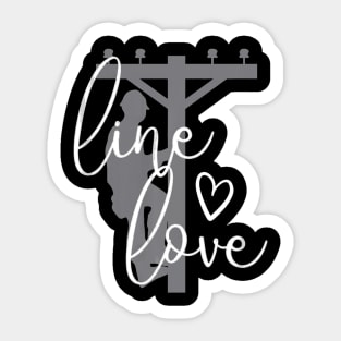 Line Love Electrical Linemans Wife or Girlfriend Sticker